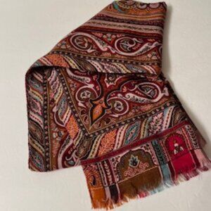 ETRO Milano Multicolor Silk / Wool Paisley Print Scarf / Shawl, Made in Italy